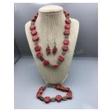 Stone Necklace, Bracelet & Earring Set