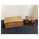 Vintage Wood Hinged Boxes