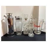 Bar Ware; Shakers, Bottles & Slim Jim Pitcher
