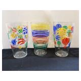 3 Large Colorful 7" Glasses