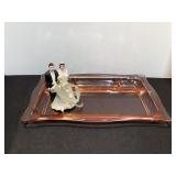 Pink Depression Glass Divided Tray & Vintage