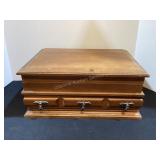 Older Wood Jewelry Box, 13x8 1/2x5 1/2" tall