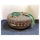 Chinese Basket with glass beads
