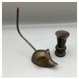 Brass Mouse & Miniature Brass Vase