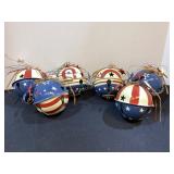6 New Metal Americana Jungle Bell Ornaments