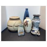 Artisan Pottery, 6 pieces, good condition