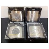 4 New metal flasks