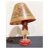 Vintage Cowgirl Metal Base 14" Lamp