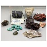 Rocks, Carved Stone, Turquoise, Cats Eye,