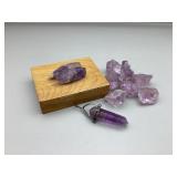 Amethyst Crystals & Pendant