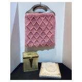 Knitted Purse, Tissue Box, Belgium Linens