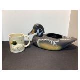 Vintage Plastic Duck Planter & Mug