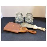 2 Hemingway Glass Insulators & Whisks