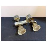 2 Vintage Glass Doorknob Sets