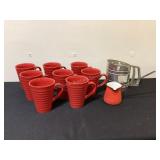 Century Red Mugs, Sifter & Ladle