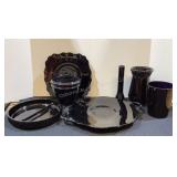 7 Pieces of Black Glass