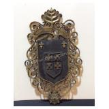Signed MCM Sexton Iron Shield, 12x20"