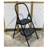 Folding metal step stool