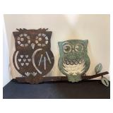 Metal Owl Wall Art, 18x11" tall