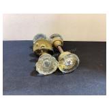 2 Vintage Glass Doorknob Sets