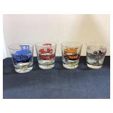 Vintage Automobile Theme Bar Glasses