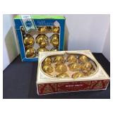 Gold Shiny Brite & USA Glass Ornaments