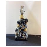 MCM 11 1/2" zig zag atomic ceramic black & gold