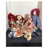 Rag Dolls & Ceramic Raggedy Ann & Andy