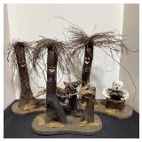 3 Wood Halloween Trees