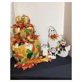 Pumpkin & Wood Ghost Decor