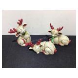 3 Ceramic Christmas Deer