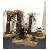 3 Wood Halloween Trees