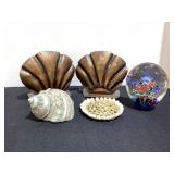 Shell Bookends, coaster, paperweigh & shell