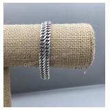 Wide Sterling Silver 7 1/2" Bracelet, stamped