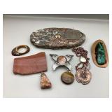 Rock with compass, pendants & more