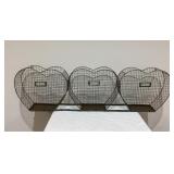 Heart shaped wire wall basket, 41"w x 5ï¿½d x 12ï¿½t