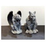 Two 5 1/2" Gargoyles, cement like