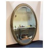 Old Beveled Mirror, Metal Frame, 15x22"
