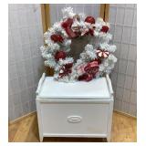 Decorative Bench & Christmas Wreath