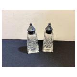 Etched Glass Sterling Topped S&P
