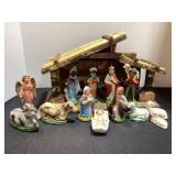 Vintage Manger Scene; figurines & creche