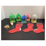 Vintage Hong Kong plastic bird cage ornaments,