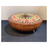 MCM Mosaic Style Footed Tin