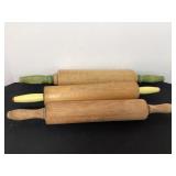3 Vintage Wood Rolling Pins