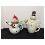 Santa & Snowman 3 piece tea sets