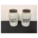 Vintage Milk Glass Salt & Pepper Set