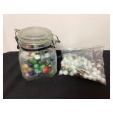 Jar & Bag of Marbles