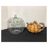 Pumpkin Teapot & Covered Jar