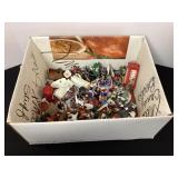 Box of Christmas Village Accessories, animals,