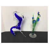 Delicate Art Glass Horse & Flowers
